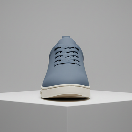 Minimalist sneaker in steel blue