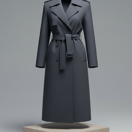 Structured trench coat in urban mist