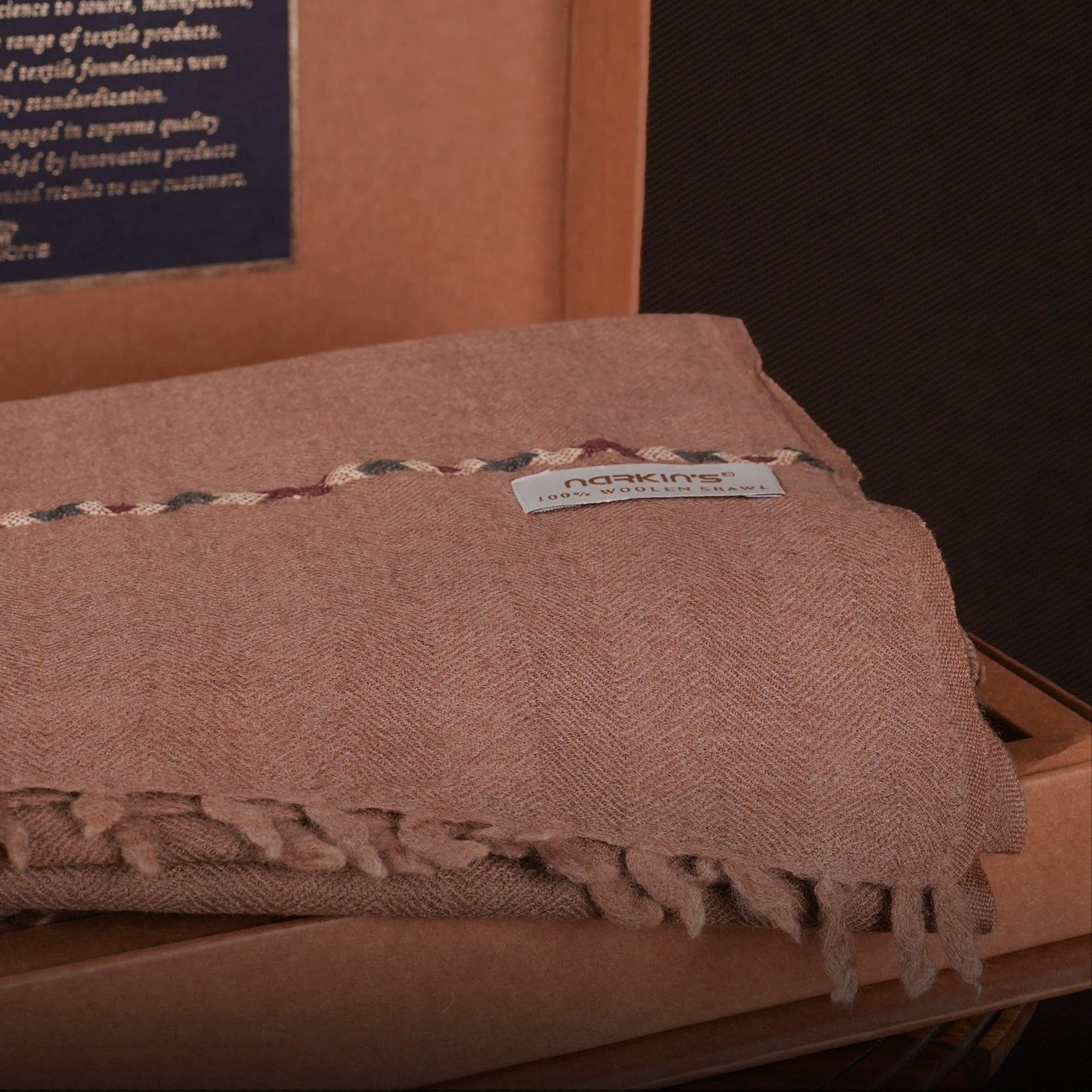 100% Woolen Shawl - 005 | Rust