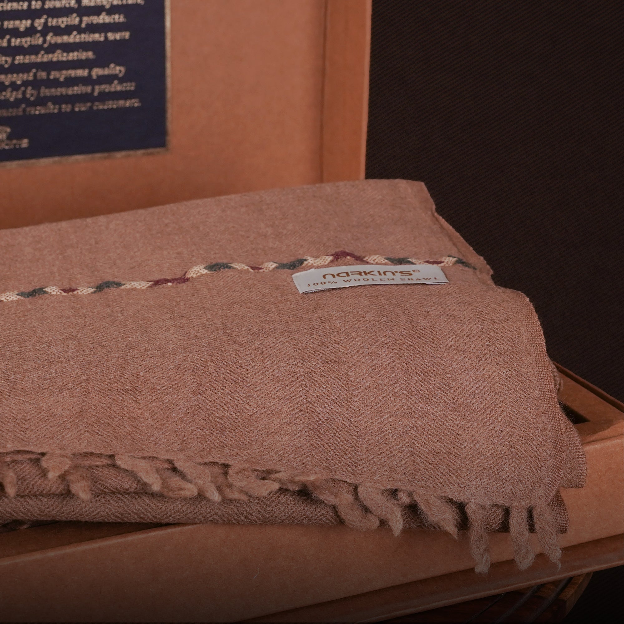 100% Woolen Shawl - 005 | Rust