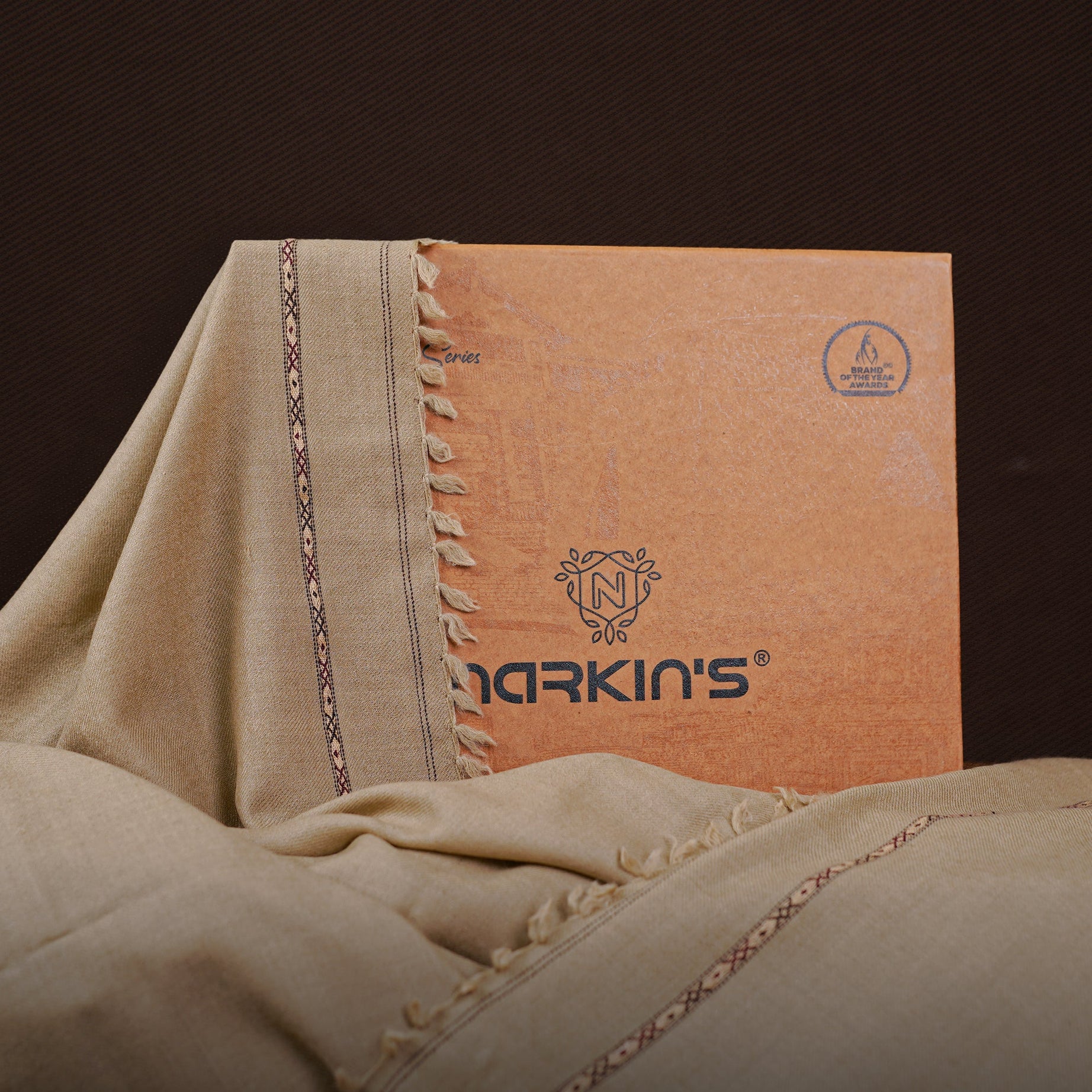 100% Woolen Shawl - 005 | Mid Brown