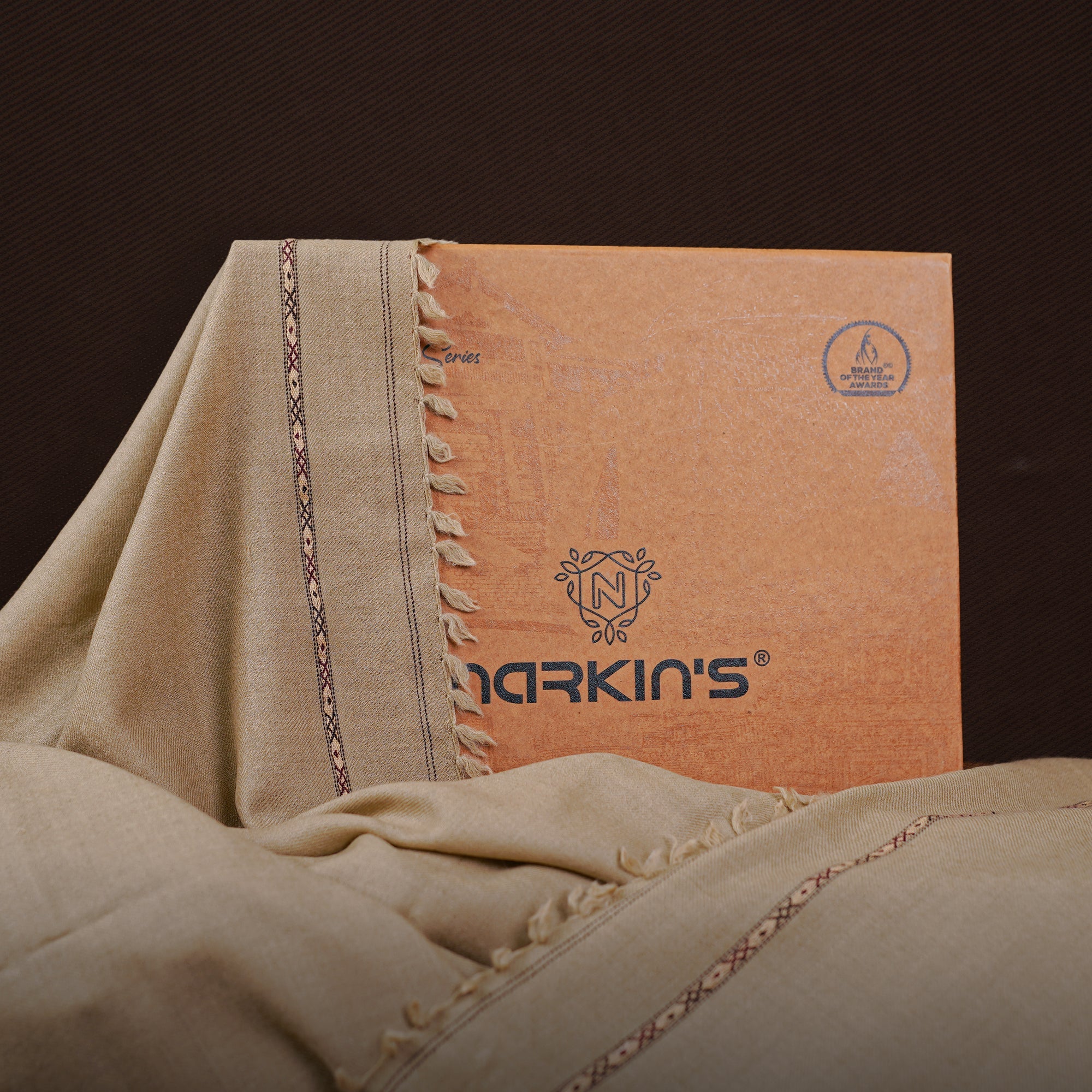 100% Woolen Shawl - 005 | Mid Brown