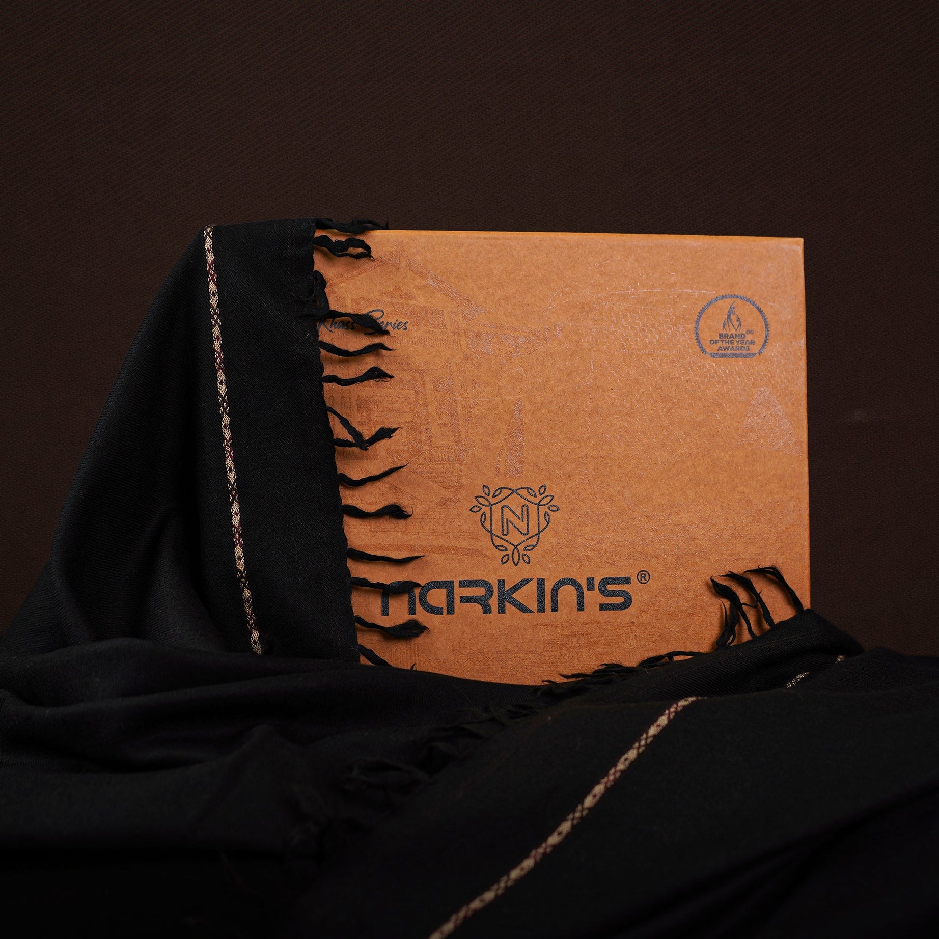 100% Woolen Shawl - 005 | Black